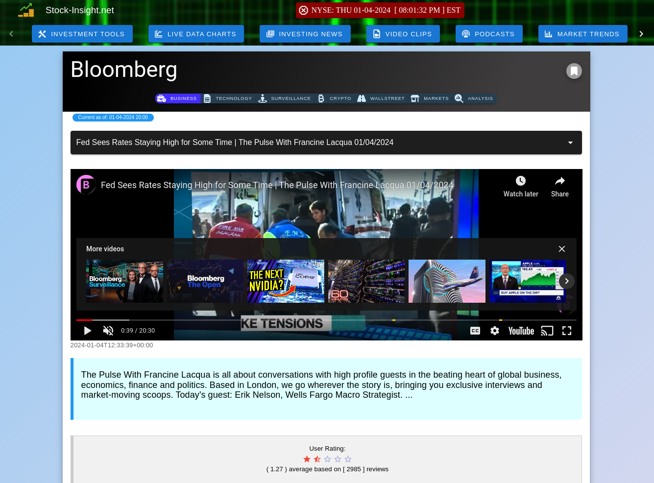 Latest Stock Market News From Bloomberg Latest Bloomberg Market News