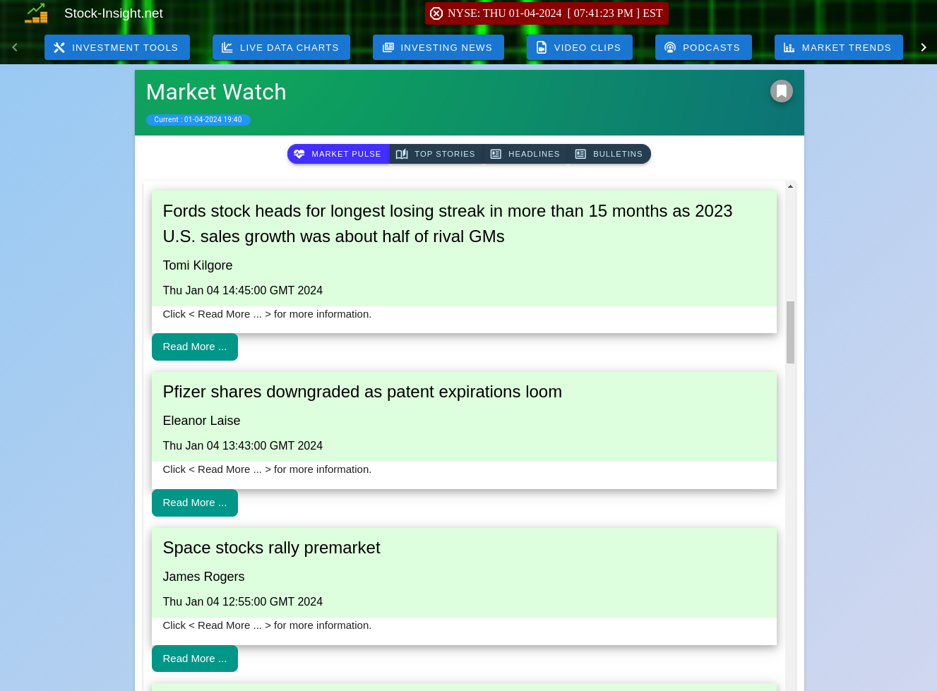 Latest Stock Market News From MarketWatch Latest MarketWatch News