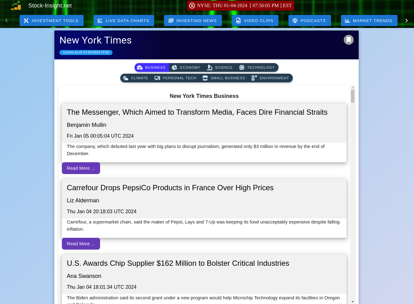 Latest World & Market News From the NYT Latest NYT World & Market News