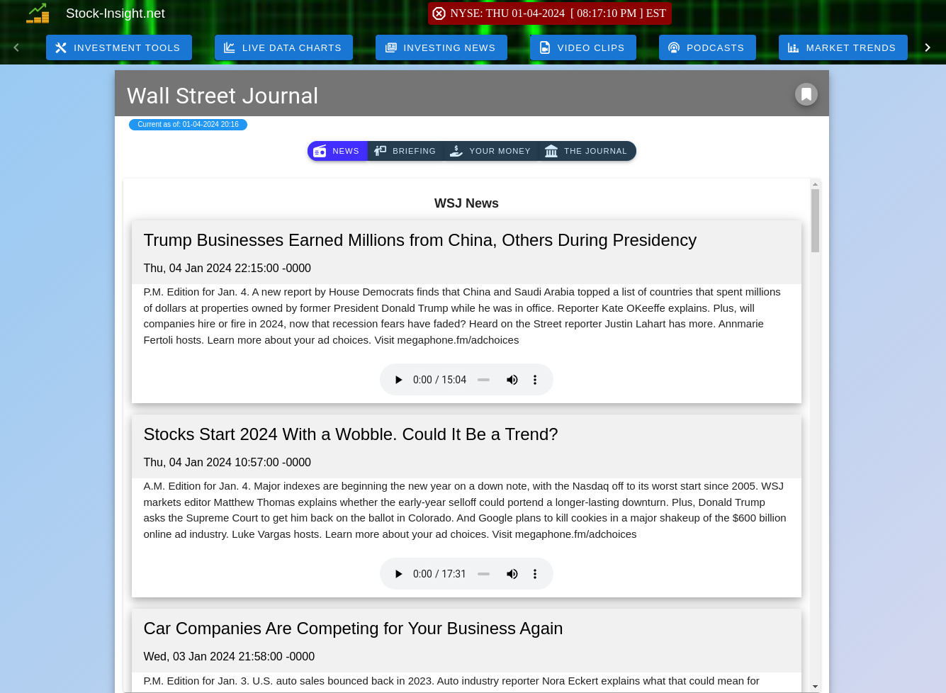 Latest Stock Market News Podcasts From WSJ Latest News & Stock Market Podcasts from WSJ